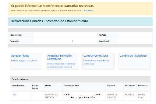 datos del establecimiento pba
